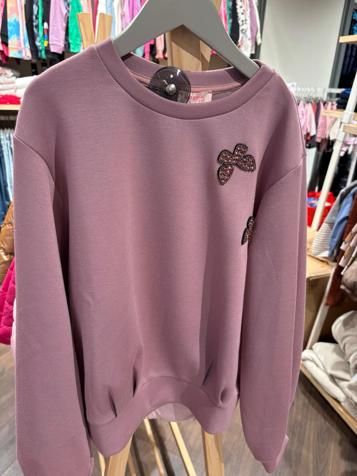 Felpa IMPERIAL con Dettagli Floreali in Strass